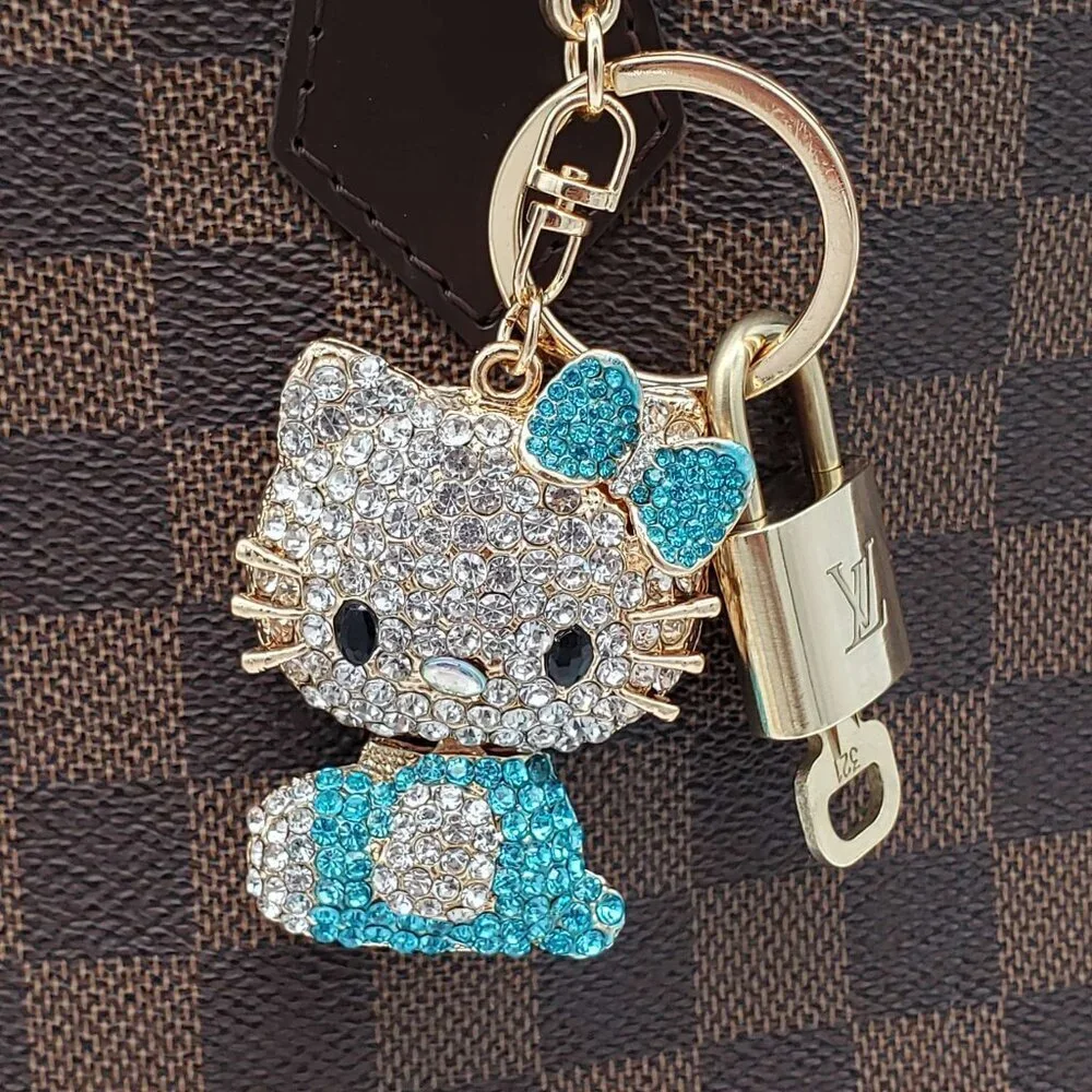 Authentic Louis Vuitton Gold Lock 🔒 Keychain Bag Unbranded Hello Kitty Charm LV
